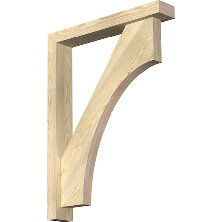 Westlake Block Rough Sawn Bracket W/ Offset Brace, Douglas Fir, 4W X 24D X 32H